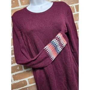 Sherpa Adventure Gear Women's Medium Wool Blend Crew Neck Ski Sweater‎ Long